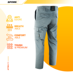 SparkX Combat Cargo Work Trousers Men - Durable, Lightweight, Breathable & Triple Stitched - Multi Pocket, Knee Pad Workwear Safety Cargo Pants
