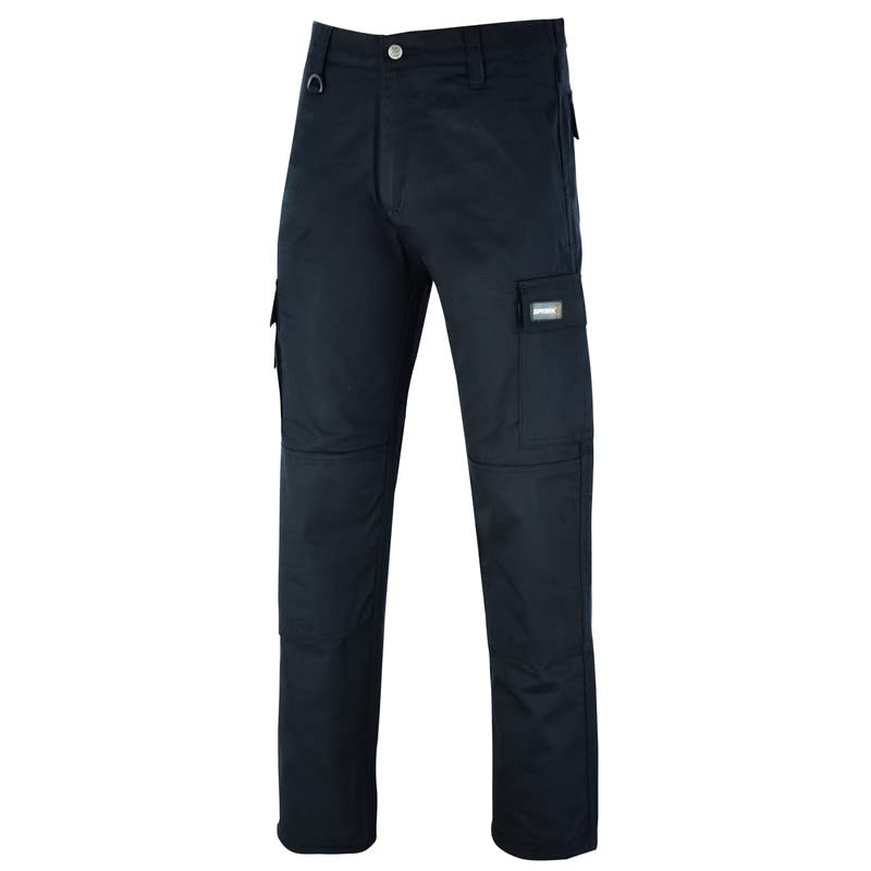 SparkX Combat Cargo Work Trousers Men - Durable, Lightweight, Breathable & Triple Stitched - Multi Pocket, Knee Pad Workwear Safety Cargo Pants