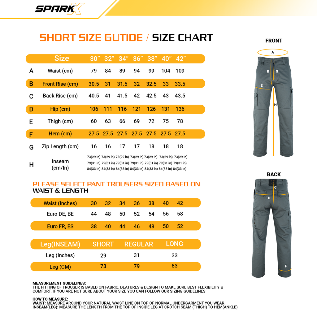 SparkX Combat Cargo Work Trousers Men - Durable, Lightweight, Breathable & Triple Stitched - Multi Pocket, Knee Pad Workwear Safety Cargo Pants